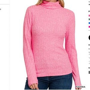 🍷 Zenana “ Mystic 3 “ Zenana Ribbed Long Sleeve Turtleneck Top 85